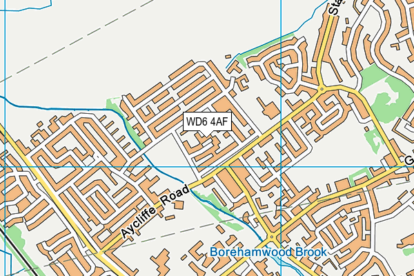 WD6 4AF map - OS VectorMap District (Ordnance Survey)