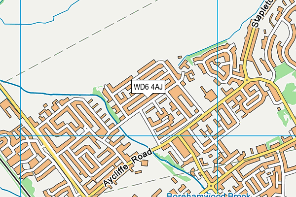 WD6 4AJ map - OS VectorMap District (Ordnance Survey)