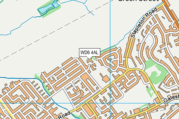 WD6 4AL map - OS VectorMap District (Ordnance Survey)