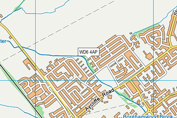 WD6 4AP map - OS VectorMap District (Ordnance Survey)
