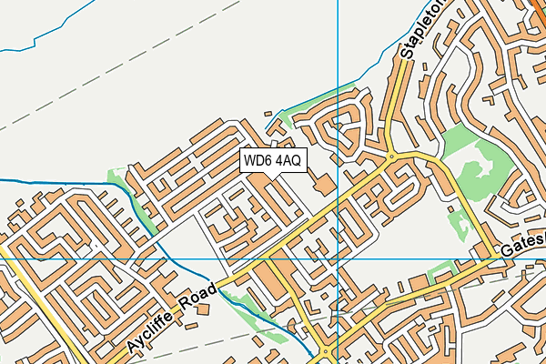 WD6 4AQ map - OS VectorMap District (Ordnance Survey)