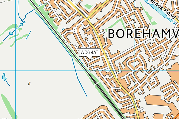 WD6 4AT map - OS VectorMap District (Ordnance Survey)