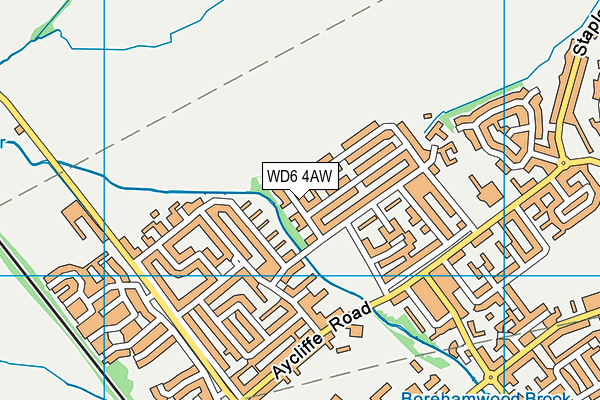 WD6 4AW map - OS VectorMap District (Ordnance Survey)