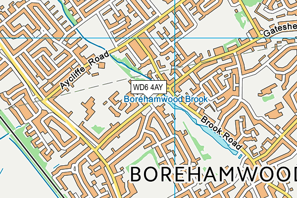 WD6 4AY map - OS VectorMap District (Ordnance Survey)