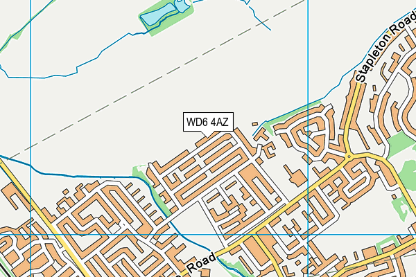 WD6 4AZ map - OS VectorMap District (Ordnance Survey)