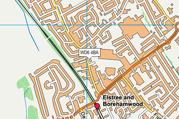 WD6 4BA map - OS VectorMap District (Ordnance Survey)