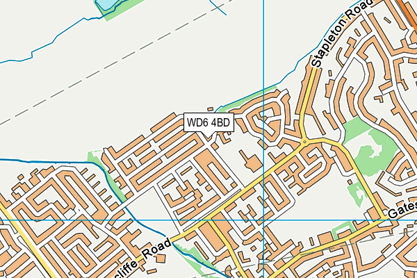 WD6 4BD map - OS VectorMap District (Ordnance Survey)