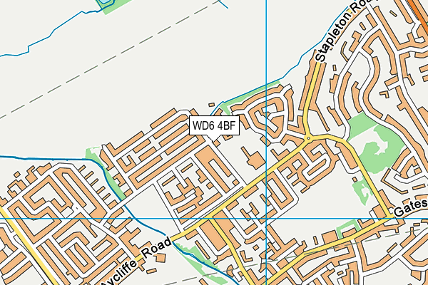 WD6 4BF map - OS VectorMap District (Ordnance Survey)