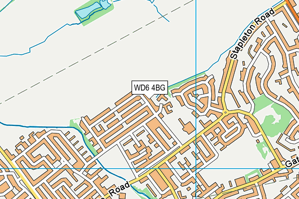 WD6 4BG map - OS VectorMap District (Ordnance Survey)