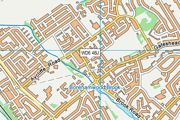 WD6 4BJ map - OS VectorMap District (Ordnance Survey)