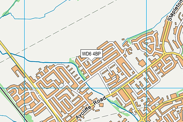 WD6 4BP map - OS VectorMap District (Ordnance Survey)