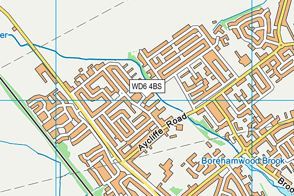 WD6 4BS map - OS VectorMap District (Ordnance Survey)