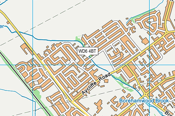 WD6 4BT map - OS VectorMap District (Ordnance Survey)