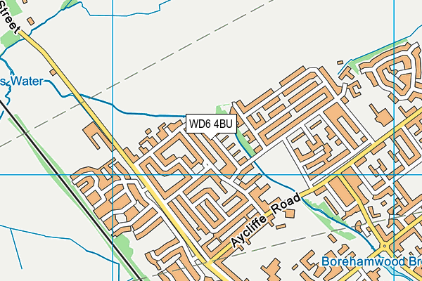 WD6 4BU map - OS VectorMap District (Ordnance Survey)