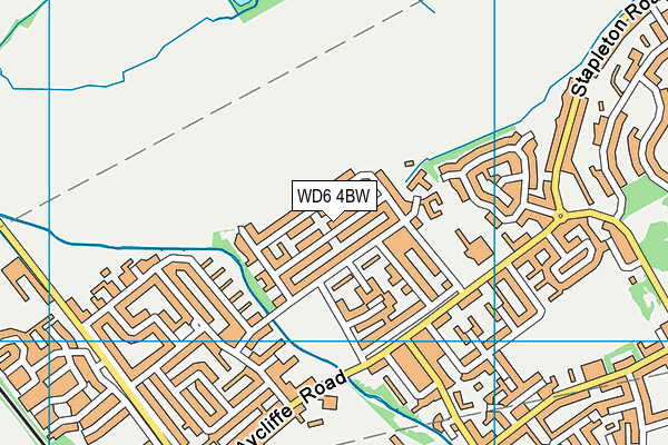 WD6 4BW map - OS VectorMap District (Ordnance Survey)