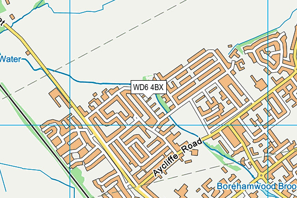 WD6 4BX map - OS VectorMap District (Ordnance Survey)