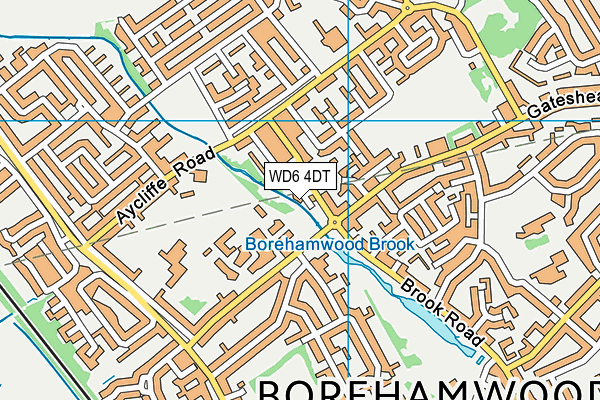 WD6 4DT map - OS VectorMap District (Ordnance Survey)