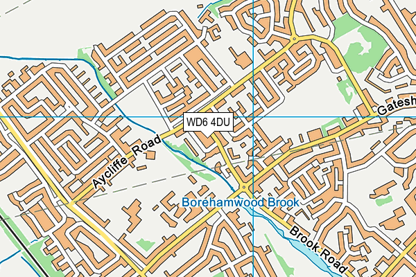 WD6 4DU map - OS VectorMap District (Ordnance Survey)