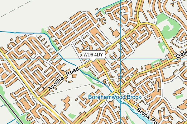 WD6 4DY map - OS VectorMap District (Ordnance Survey)