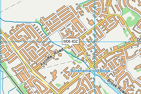 WD6 4DZ map - OS VectorMap District (Ordnance Survey)