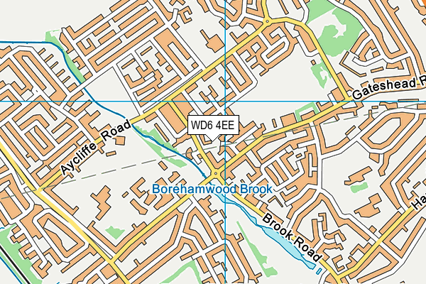 WD6 4EE map - OS VectorMap District (Ordnance Survey)