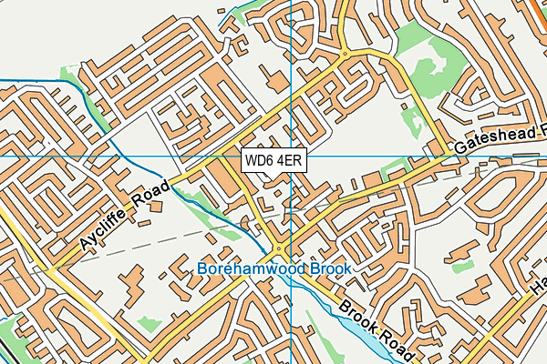 WD6 4ER map - OS VectorMap District (Ordnance Survey)