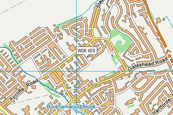 WD6 4ES map - OS VectorMap District (Ordnance Survey)