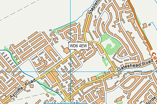 WD6 4EW map - OS VectorMap District (Ordnance Survey)