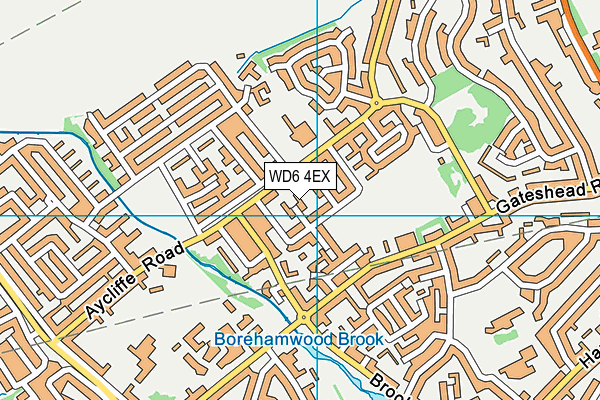 WD6 4EX map - OS VectorMap District (Ordnance Survey)