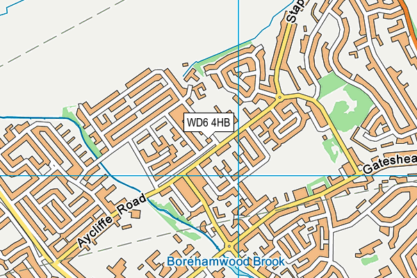 WD6 4HB map - OS VectorMap District (Ordnance Survey)