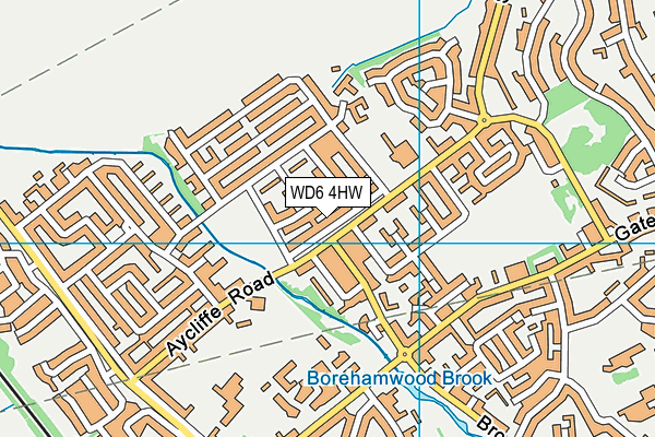 WD6 4HW map - OS VectorMap District (Ordnance Survey)