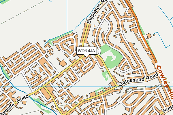 WD6 4JA map - OS VectorMap District (Ordnance Survey)