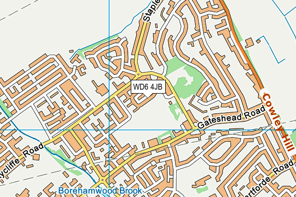 WD6 4JB map - OS VectorMap District (Ordnance Survey)