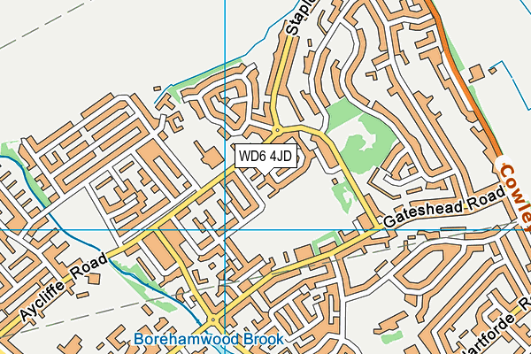 WD6 4JD map - OS VectorMap District (Ordnance Survey)