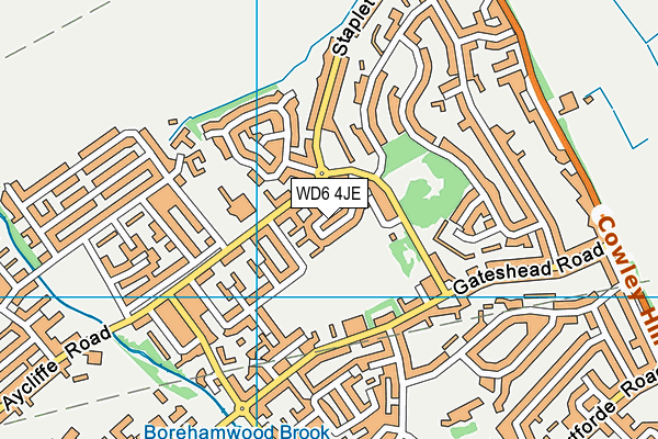 WD6 4JE map - OS VectorMap District (Ordnance Survey)