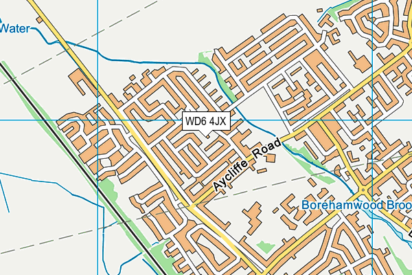 WD6 4JX map - OS VectorMap District (Ordnance Survey)