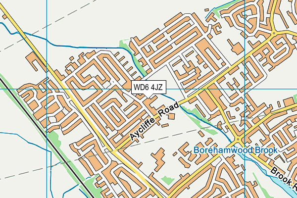 Brook Meadow map (WD6 4JZ) - OS VectorMap District (Ordnance Survey)