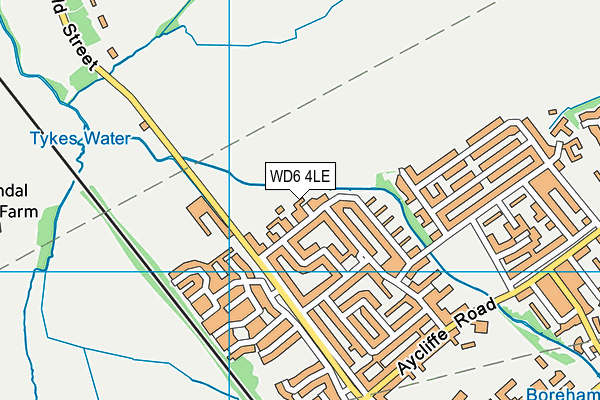 WD6 4LE map - OS VectorMap District (Ordnance Survey)