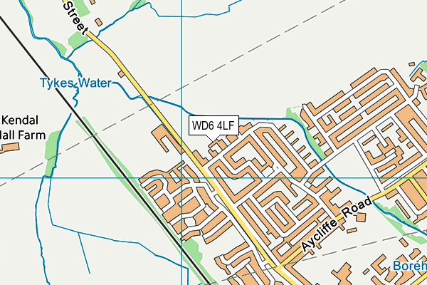 WD6 4LF map - OS VectorMap District (Ordnance Survey)