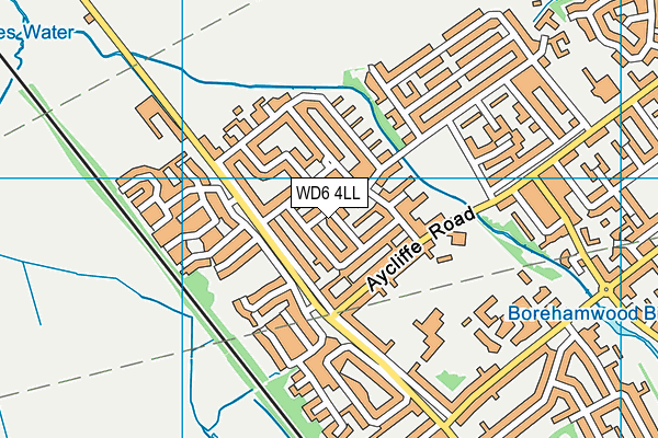 WD6 4LL map - OS VectorMap District (Ordnance Survey)