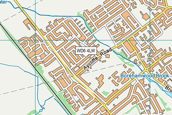 WD6 4LW map - OS VectorMap District (Ordnance Survey)