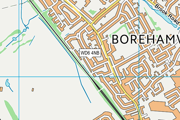 WD6 4NB map - OS VectorMap District (Ordnance Survey)