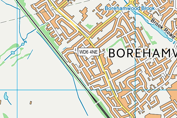 WD6 4NE map - OS VectorMap District (Ordnance Survey)