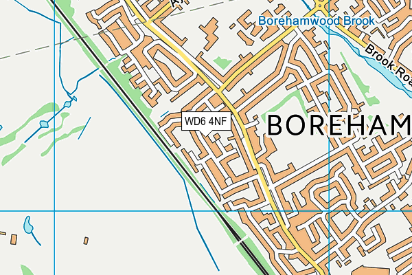 WD6 4NF map - OS VectorMap District (Ordnance Survey)