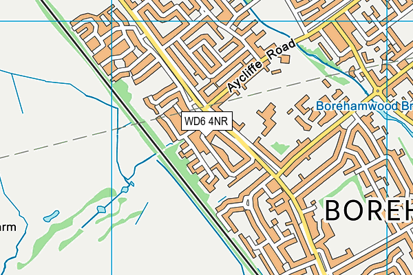 WD6 4NR map - OS VectorMap District (Ordnance Survey)