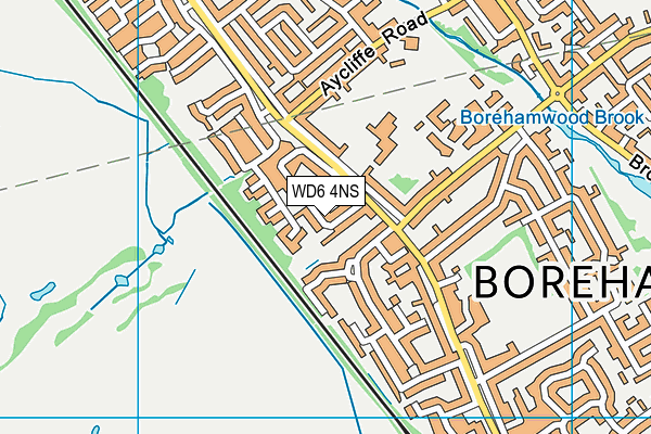WD6 4NS map - OS VectorMap District (Ordnance Survey)