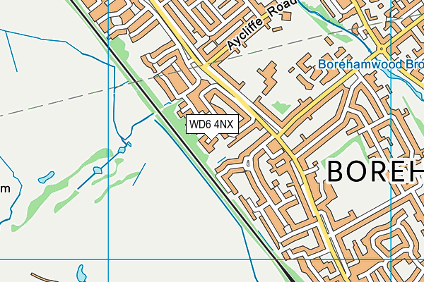 WD6 4NX map - OS VectorMap District (Ordnance Survey)