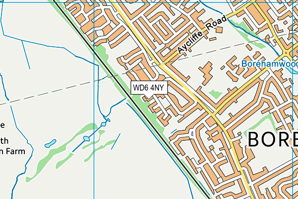 WD6 4NY map - OS VectorMap District (Ordnance Survey)