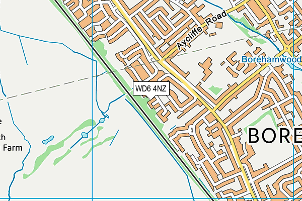 WD6 4NZ map - OS VectorMap District (Ordnance Survey)