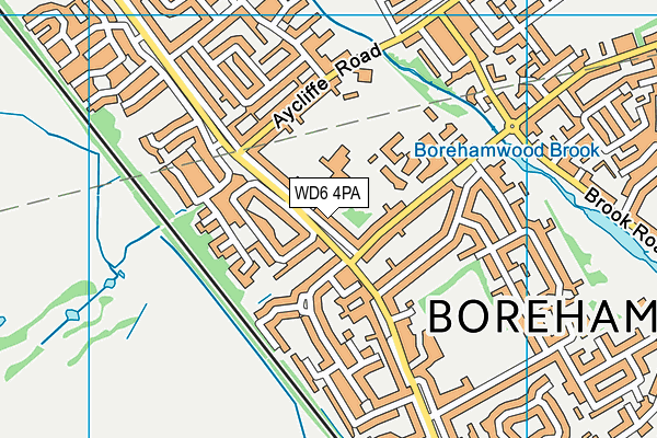 WD6 4PA map - OS VectorMap District (Ordnance Survey)